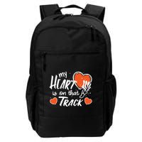 My Heart Is On That Track Track And Field Mom Backpack