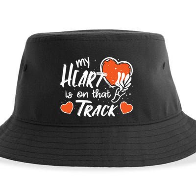 My Heart Is On That Track Track And Field Mom Sustainable Bucket Hat