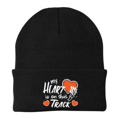 My Heart Is On That Track Track And Field Mom Beanie