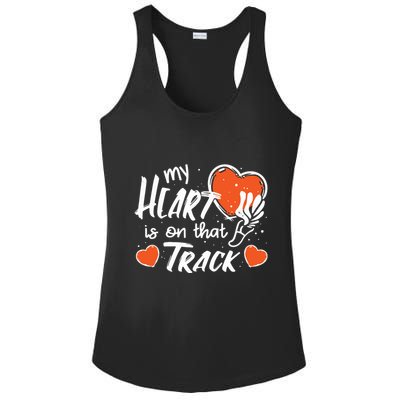 My Heart Is On That Track Track And Field Mom Ladies PosiCharge Competitor Racerback Tank