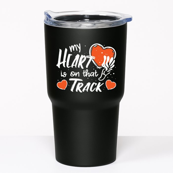 My Heart Is On That Track Track And Field Mom Tumbler