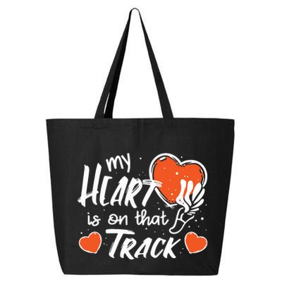My Heart Is On That Track Track And Field Mom 25L Jumbo Tote