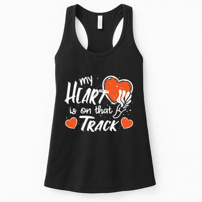 My Heart Is On That Track Track And Field Mom Womens Tank Top