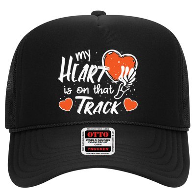 My Heart Is On That Track Track And Field Mom Trucker Hat