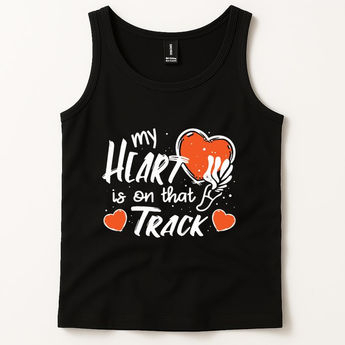 My Heart Is On That Track Track And Field Mom Tank Top