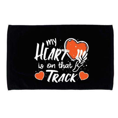 My Heart Is On That Track Track And Field Mom Microfiber Hand Towel
