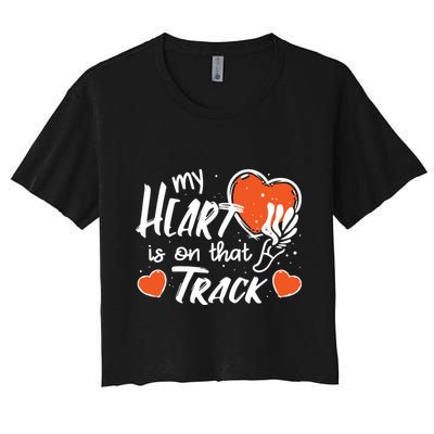 My Heart Is On That Track Track And Field Mom Crop Top