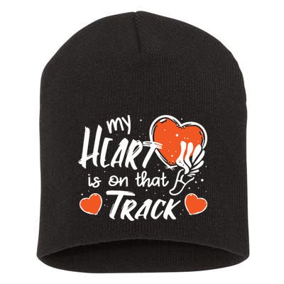 My Heart Is On That Track Track And Field Mom Short Acrylic Beanie