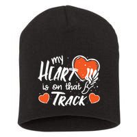 My Heart Is On That Track Track And Field Mom Short Acrylic Beanie