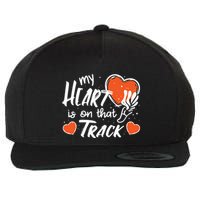 My Heart Is On That Track Track And Field Mom Wool Snapback Cap