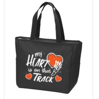 My Heart Is On That Track Track And Field Mom Zip Tote Bag