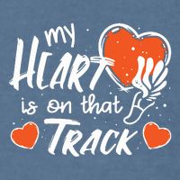 My Heart Is On That Track Track And Field Mom Garment-Dyed Sweatshirt