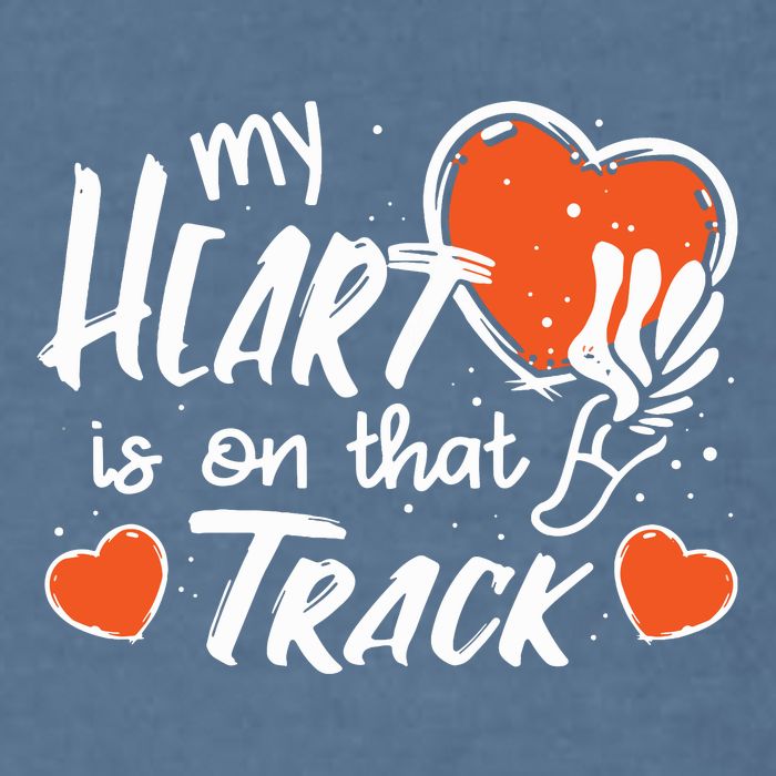 My Heart Is On That Track Track And Field Mom Garment-Dyed Sweatshirt