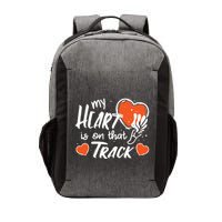My Heart Is On That Track Track And Field Mom Vector Backpack