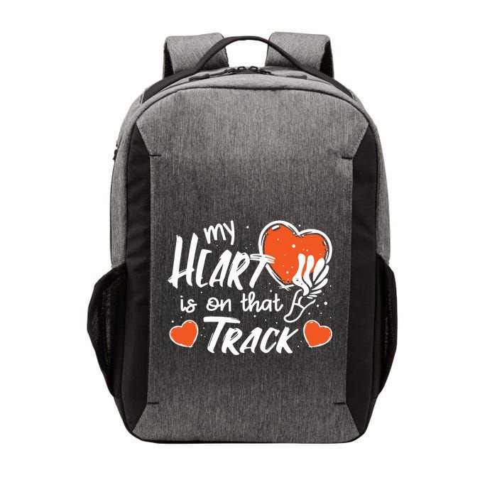 My Heart Is On That Track Track And Field Mom Vector Backpack