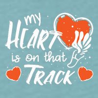 My Heart Is On That Track Track And Field Mom Sueded Cloud Jersey T-Shirt