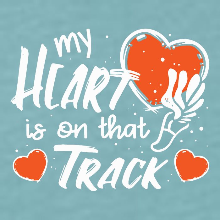 My Heart Is On That Track Track And Field Mom Sueded Cloud Jersey T-Shirt