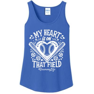 My Heart Is On That Field Baseball Softball Grammy Gift Ladies Essential Tank