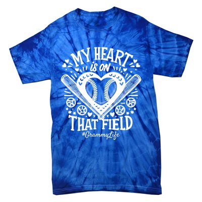 My Heart Is On That Field Baseball Softball Grammy Gift Tie-Dye T-Shirt