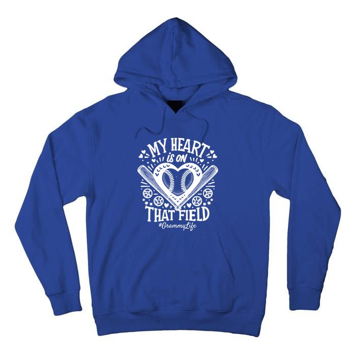 My Heart Is On That Field Baseball Softball Grammy Gift Tall Hoodie