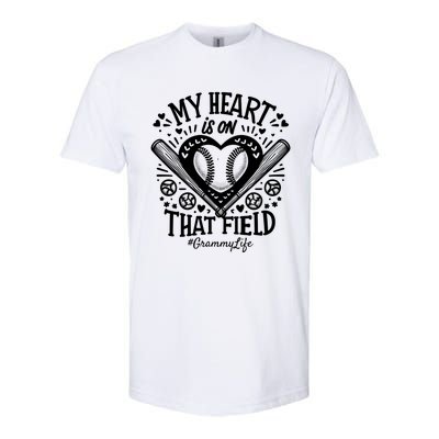 My Heart Is On That Field Baseball Softball Grammy Gift Softstyle CVC T-Shirt