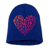 Math Heart I Love Math Math Lovers Gift Math Teacher Gift Short Acrylic Beanie