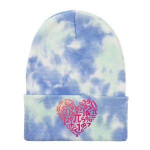 Math Heart I Love Math Math Lovers Gift Math Teacher Gift Tie Dye 12in Knit Beanie