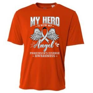 My Hero Is Now My Angel Parkinson's Disease Grey Ribbon Gift Cooling Performance Crew T-Shirt