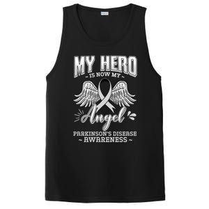 My Hero Is Now My Angel Parkinson's Disease Grey Ribbon Gift PosiCharge Competitor Tank