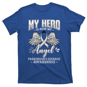 My Hero Is Now My Angel Parkinson's Disease Grey Ribbon Gift T-Shirt