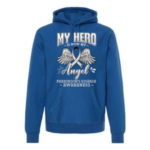 My Hero Is Now My Angel Parkinson's Disease Grey Ribbon Gift Premium Hoodie