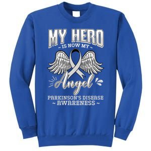 My Hero Is Now My Angel Parkinson's Disease Grey Ribbon Gift Tall Sweatshirt