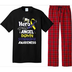 My Hero Is Now My Angel Down Syndrome Awareness Gift Funny Gift Pajama Set