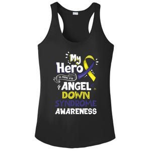 My Hero Is Now My Angel Down Syndrome Awareness Gift Funny Gift Ladies PosiCharge Competitor Racerback Tank