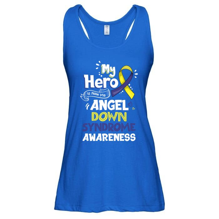 My Hero Is Now My Angel Down Syndrome Awareness Gift Funny Gift Ladies Essential Flowy Tank