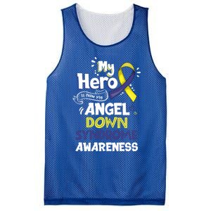 My Hero Is Now My Angel Down Syndrome Awareness Gift Funny Gift Mesh Reversible Basketball Jersey Tank