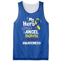 My Hero Is Now My Angel Down Syndrome Awareness Gift Funny Gift Mesh Reversible Basketball Jersey Tank