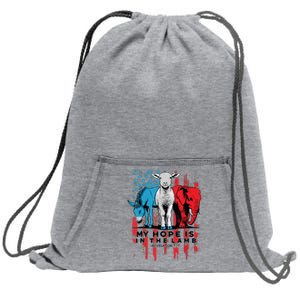 My Hope Is In The Lamb Christian Jesus God Donkey Elephan Sweatshirt Cinch Pack Bag