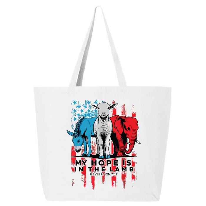 My Hope Is In The Lamb Christian Jesus God Donkey Elephan 25L Jumbo Tote