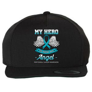 My Hero Is Now My Angel Peritoneal Cancer Awareness Advocate Gift Wool Snapback Cap