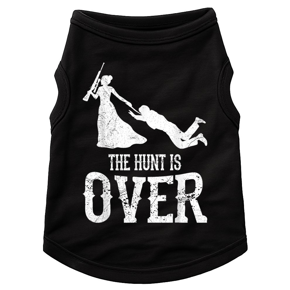 Man Hunt Is Over Wedding Bachelor Party Bride Doggie Tank