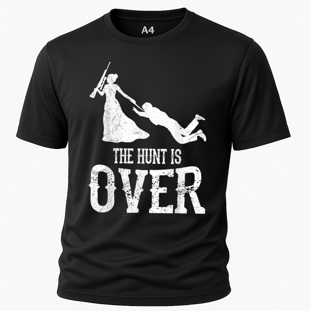 Man Hunt Is Over Wedding Bachelor Party Bride Cooling Performance Crew T-Shirt