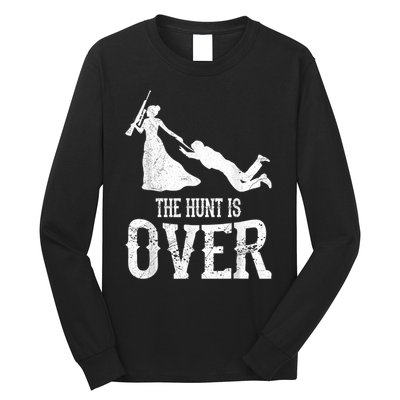 Man Hunt Is Over Wedding Bachelor Party Bride Long Sleeve Shirt