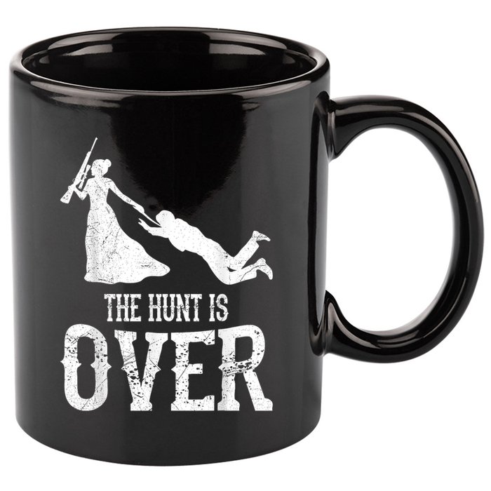 Man Hunt Is Over Wedding Bachelor Party Bride 11oz C Handle Ceramic Mug