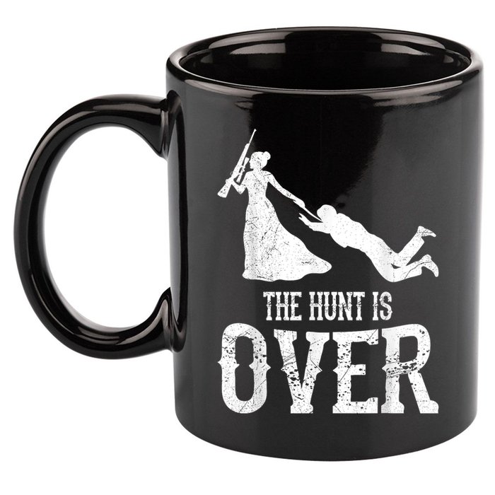 Man Hunt Is Over Wedding Bachelor Party Bride 11oz C Handle Ceramic Mug