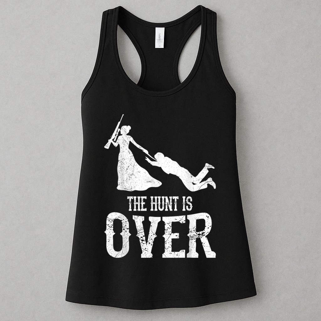 Man Hunt Is Over Wedding Bachelor Party Bride Womens Tank Top