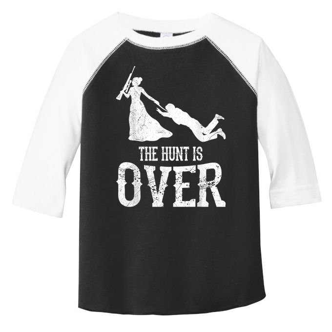 Man Hunt Is Over Wedding Bachelor Party Bride Toddler Fine Jersey T-Shirt