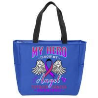 My Hero Is Now My Angel Thyroid Cancer Carcinoma Gift Idea Gift Zip Tote Bag