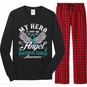 My Hero Is Now My Angel Peritoneal Cancer Awareness Cute Gift Long Sleeve Pajama Set