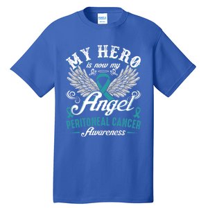 My Hero Is Now My Angel Peritoneal Cancer Awareness Cute Gift Tall T-Shirt